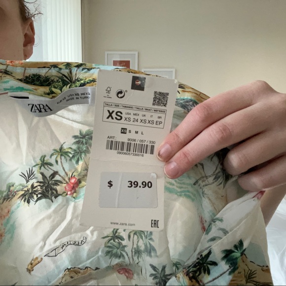 Zara Oversized Hawaiian Shirt XS - Picture 3 of 3